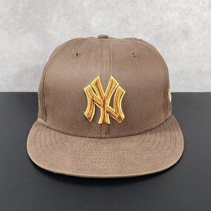 New Era 59FIFTY NY Yankees Brown Fitted Hat Size 7 1/4